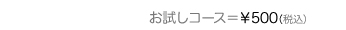 お試しコース・500円